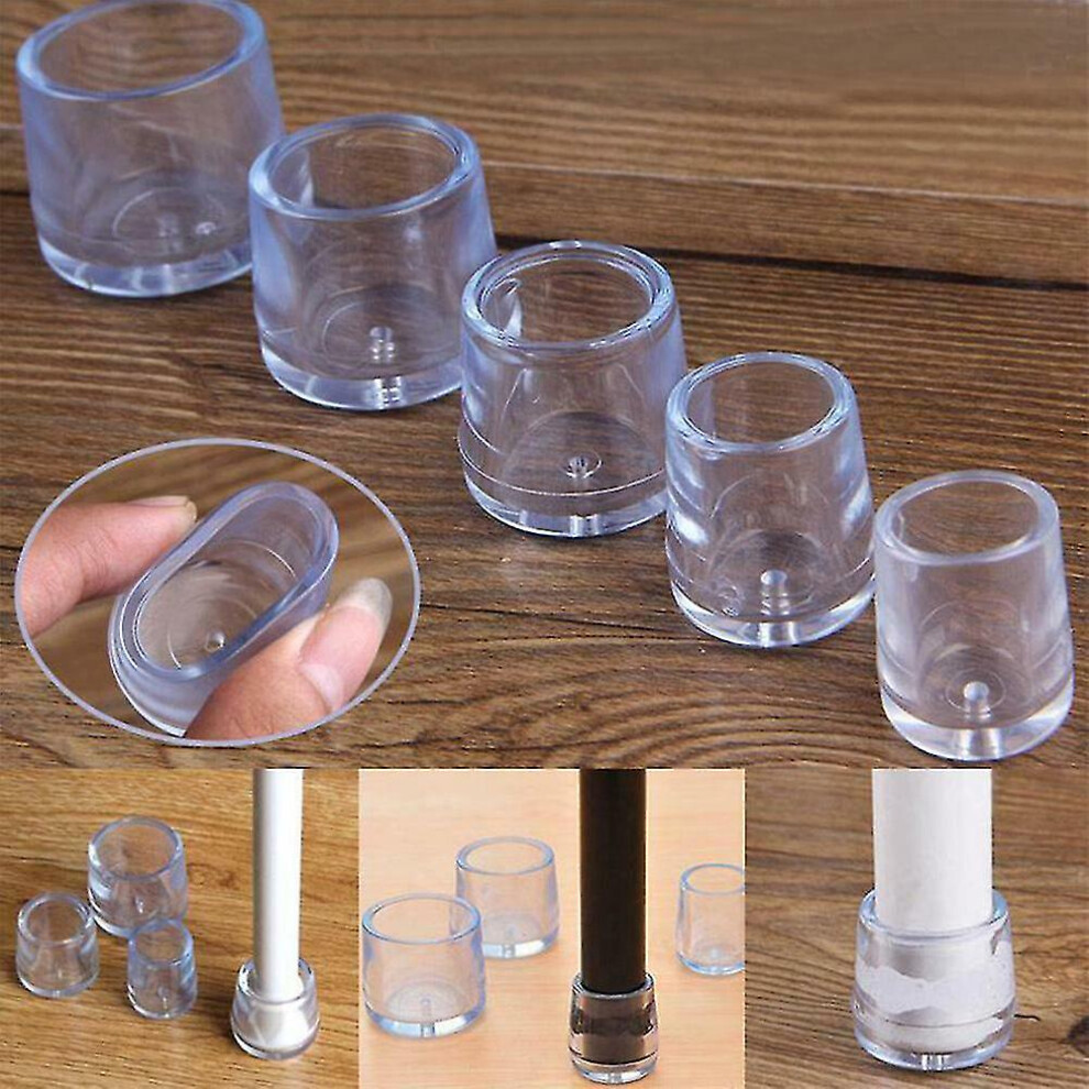 (1pcs, 30mm) Clear Table Chair Legs Cap Feet Silicone Pad Covers Floor Protector Set
