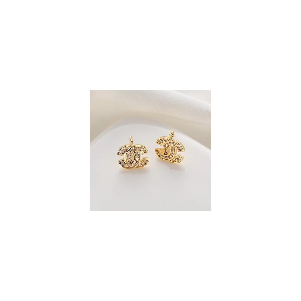 Belita Amy Alg Wearing Cc Earrings High-end Temperament Trend Earrings Dazzling Trend Jewelryearrings-color:yellow