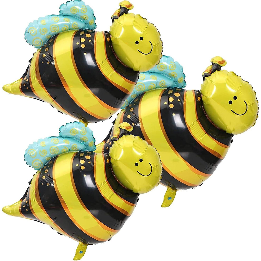 Bee Balloon For Bee Party Decoration Happy Bee Day Bee Balloons 3 Pack Yellow/Black