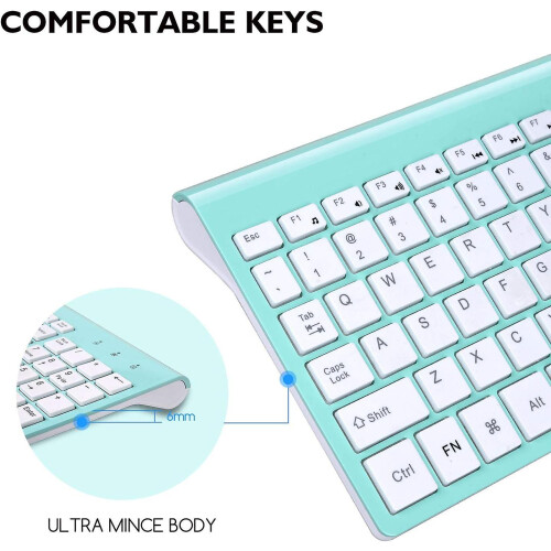 Wireless Keyboard Mouse Combo,  Compact Full Size Wireless 2