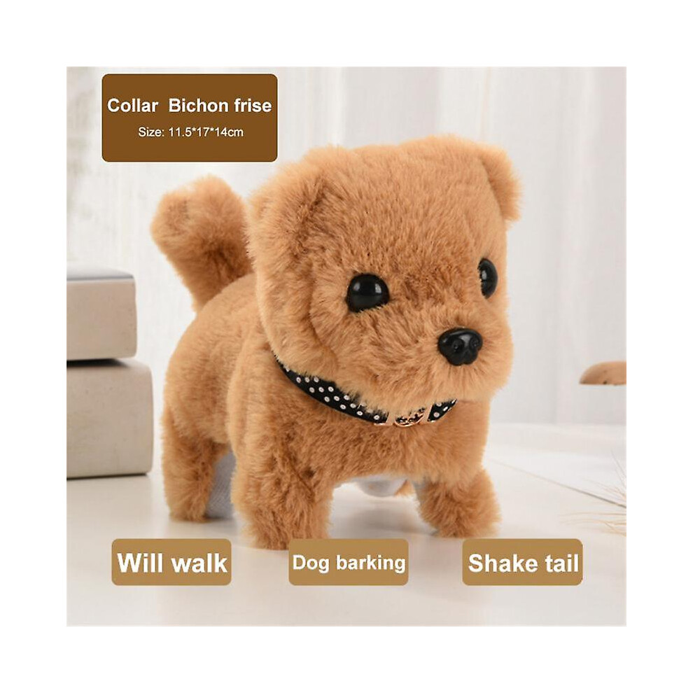 (Bixiong02) Kawaii Dog Plush Toy Can Walk Bark Nod Simulation Plush Electric Puppy Without Battery Kids Toys Electric Puppy Can Wag Tail