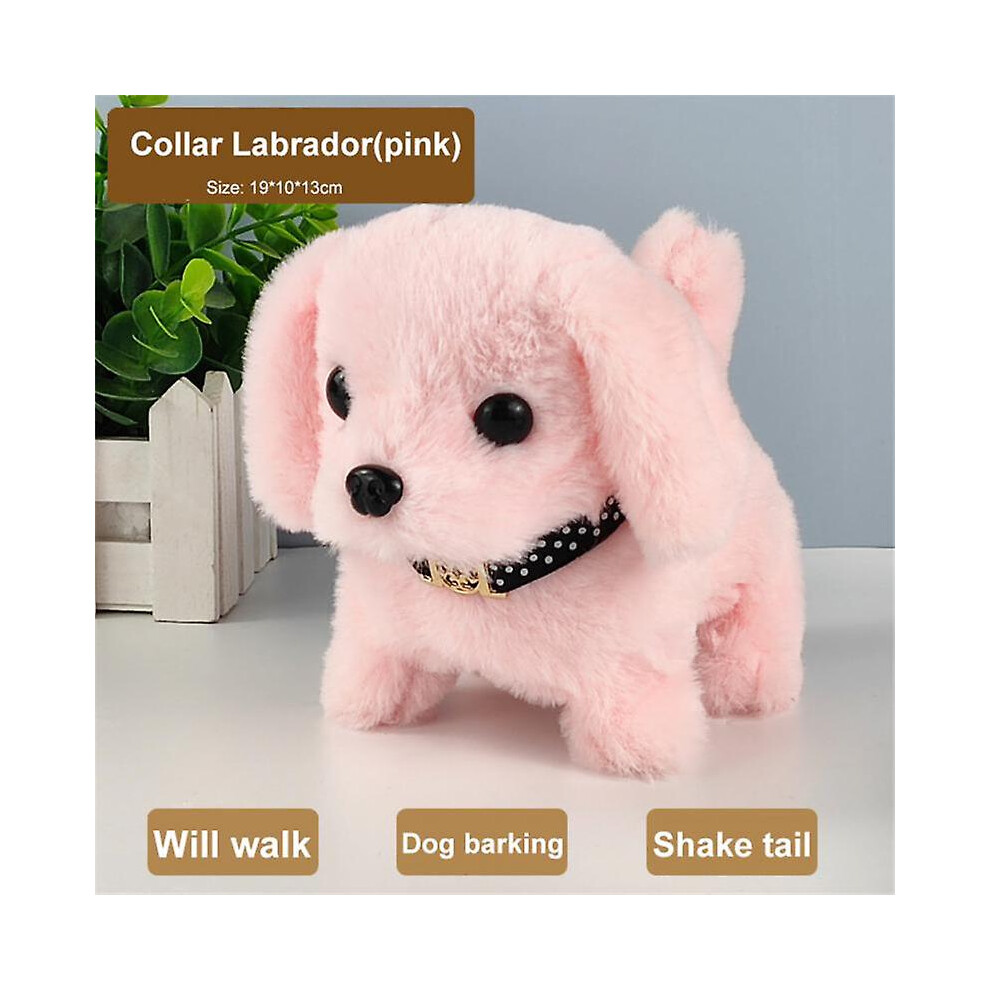 (Labrador04) Kawaii Dog Plush Toy Can Walk Bark Nod Simulation Plush Electric Puppy Without Battery Kids Toys Electric Puppy Can Wag Tail