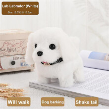 (Labrador01) Kawaii Dog Plush Toy Can Walk Bark Nod Simulation Plush Electric Puppy Without Battery Kids Toys Electric Puppy Can Wag Tail
