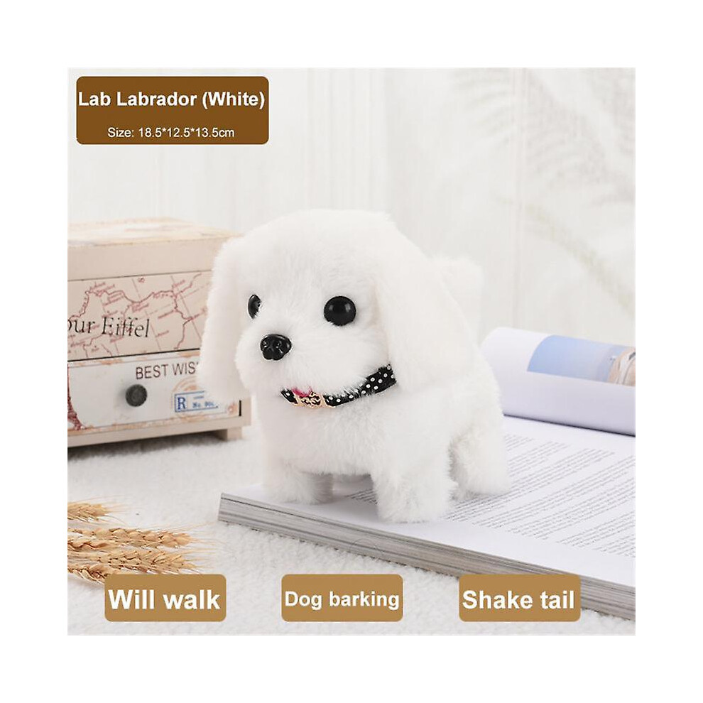 (Labrador01) Kawaii Dog Plush Toy Can Walk Bark Nod Simulation Plush Electric Puppy Without Battery Kids Toys Electric Puppy Can Wag Tail