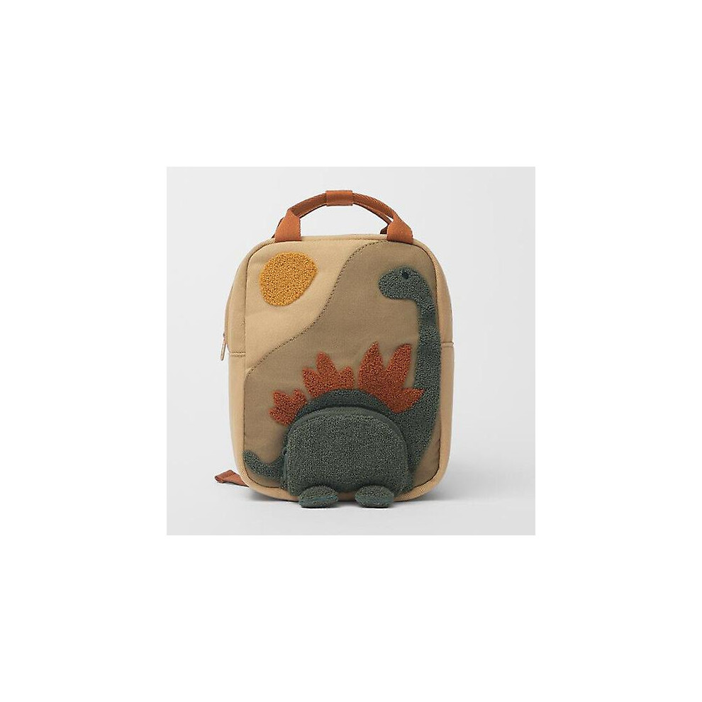 Embroidered Sun Long-necked Dinosaur Backpack Hooked Embroidered Cartoon Canvas Kindergarten Children's Backpack Clearance