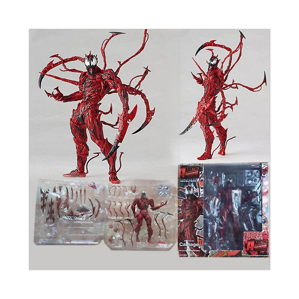(2) Amazing-Yamaguchi Series Carnage Venom Action Figure Toys Articulated Joints Moveable Vinyl Doll Collection Model Red