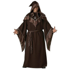 (XL) Halloween Party Shaman Religious Costume European Religious Men God Father Missionary Gothic Wizard Cosplay Priest Uniform