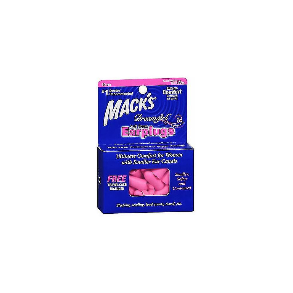 Mack's Macks Dreamgirl Soft Foam Earplugs, 10 Pairs (pack Of 1)