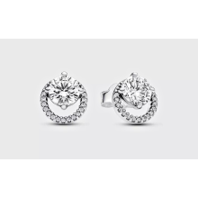 Pandora Sparkling Round Halo Stud Earrings 291248C01