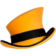 (Yellow) Asymmetric Top Hat Wool Hat Women Men Unisex Hat Steam Punk Hat Top Hat Fashion Ribbon Decorative Hat Hat With Ear Cover [ege]