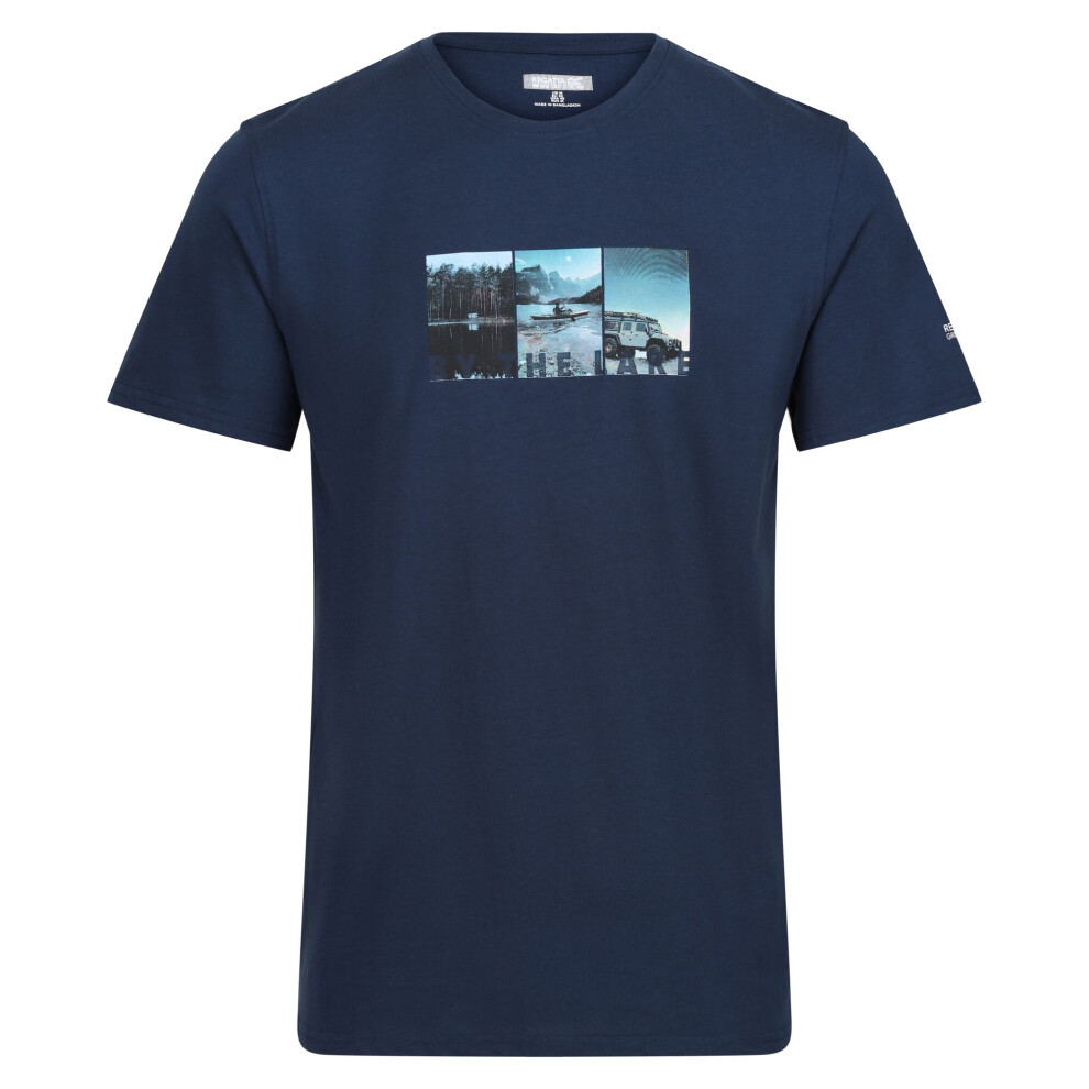 (XL, Moonlight Denim) Regatta Mens Breezed IV Landscape T-Shirt