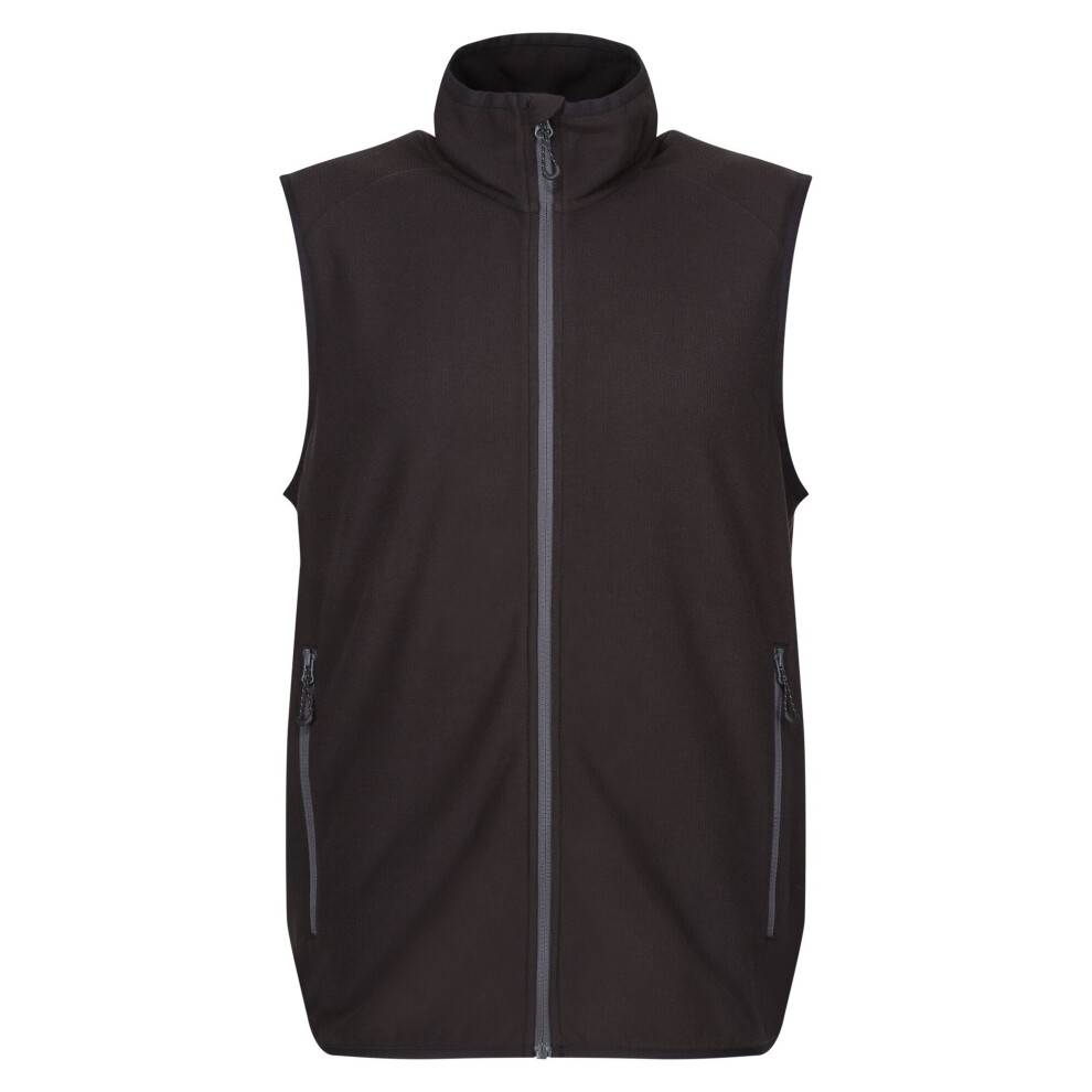 (3XL, Black/Seal Grey) Regatta Mens Navigate Fleece Gilet