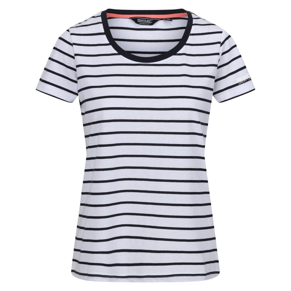 (22 UK, White/Navy) Regatta Womens/Ladies Filandra VIII Stripe T-Shirt