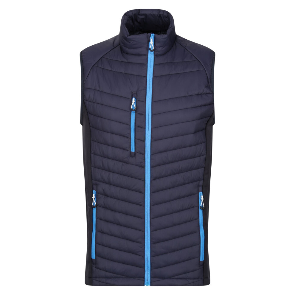 (3XL, Navy/French Blue) Regatta Mens Navigate Quilted Hybrid Gilet