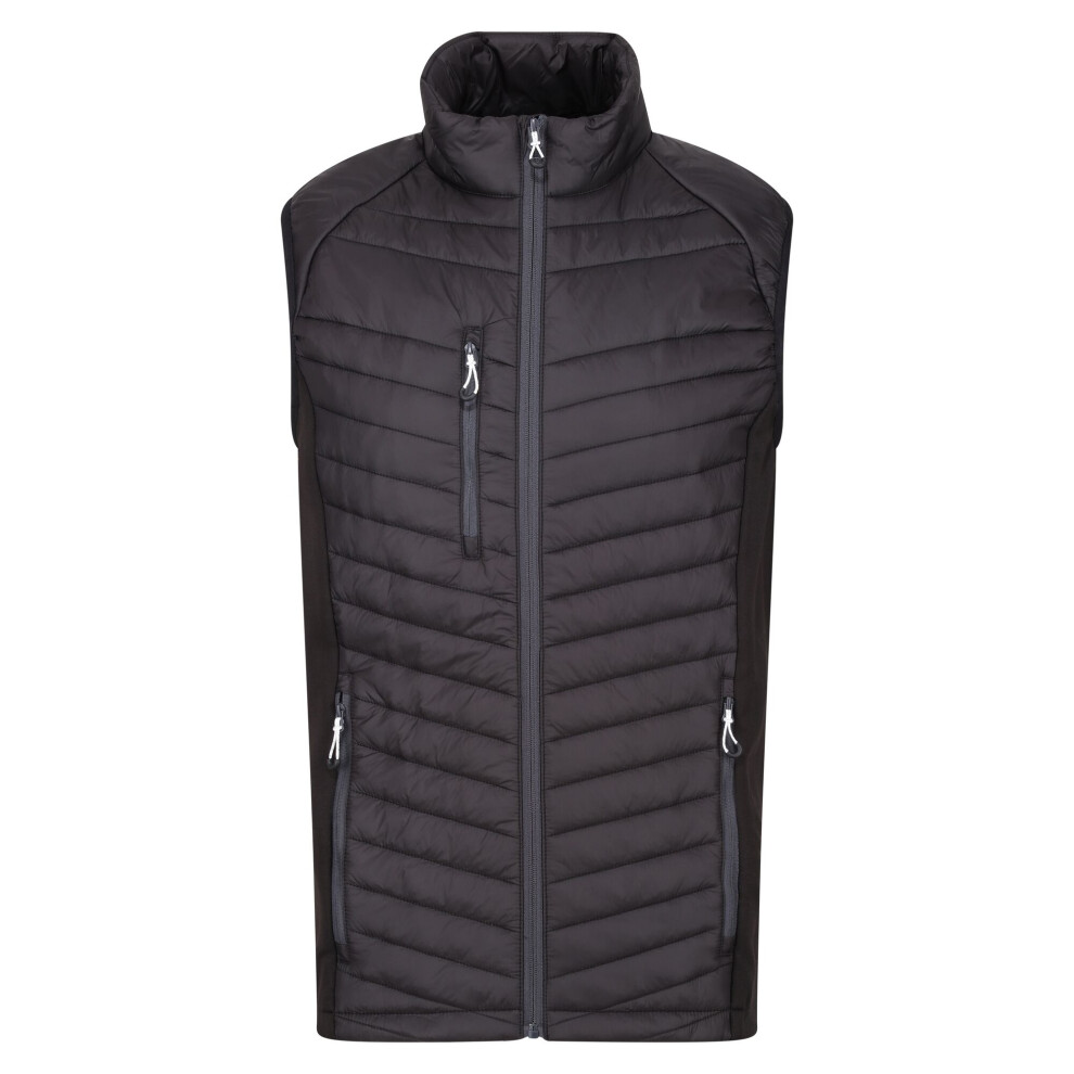 (3XL, Navy/Seal Grey) Regatta Mens Navigate Quilted Hybrid Gilet