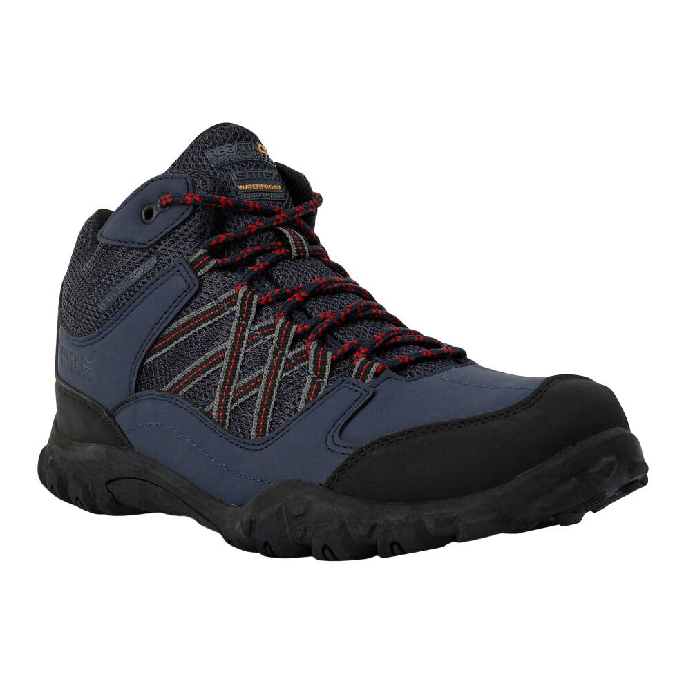 (7 UK, Navy/Rio Red) Regatta Mens Edgepoint Mid Waterproof Hiking Shoes