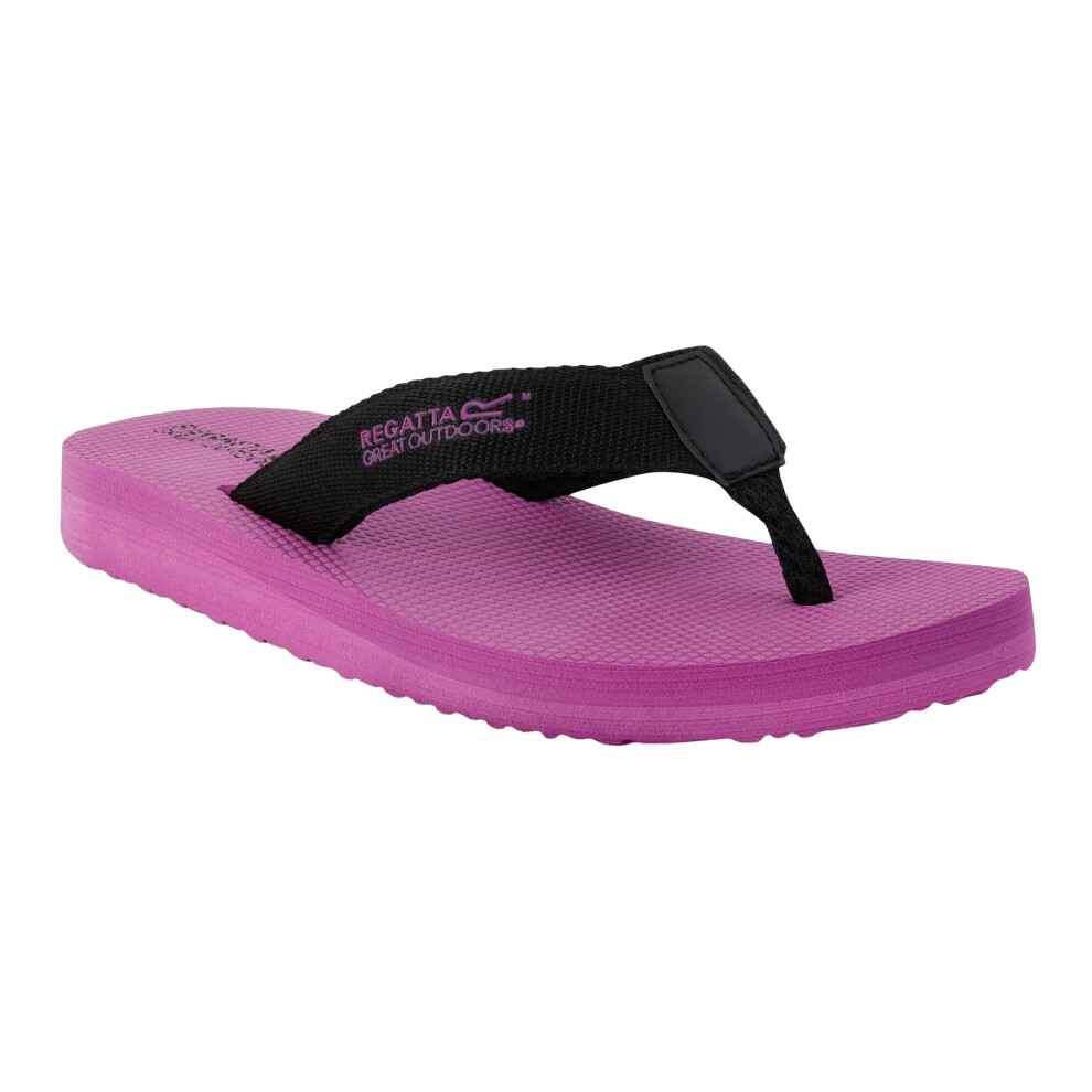 (8 UK, Black/Radiant Orchid) Regatta Womens/Ladies Catarina Flip Flops