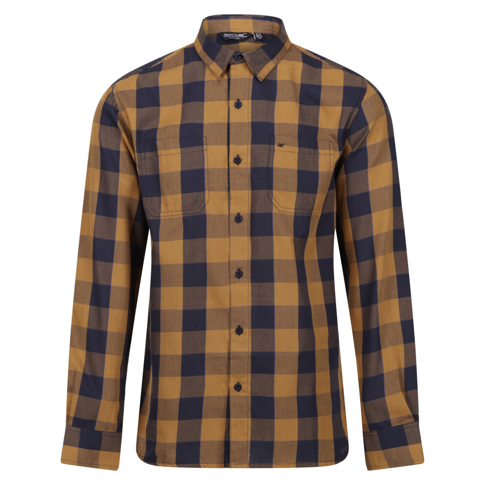 (XXL, Navy/Umber) Regatta Mens Lance Checked Shirt