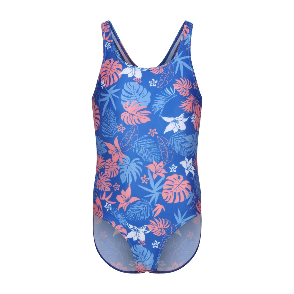 (15-16 Years, Oxford Blue) Regatta Girls Katrisse Family Hawaiian One Piece Swimsuit