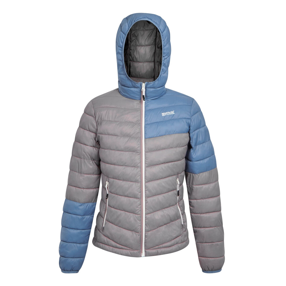 (8 UK, Heather/Coronet Blue) Regatta Womens/Ladies Hillpack II Hooded Padded Jacket