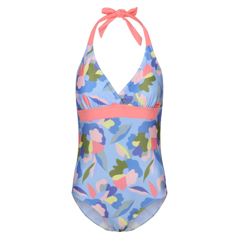 (20 UK, Blue/Green/Pink) Regatta Womens/Ladies Flavia II Abstract Floral One Piece Swimsuit