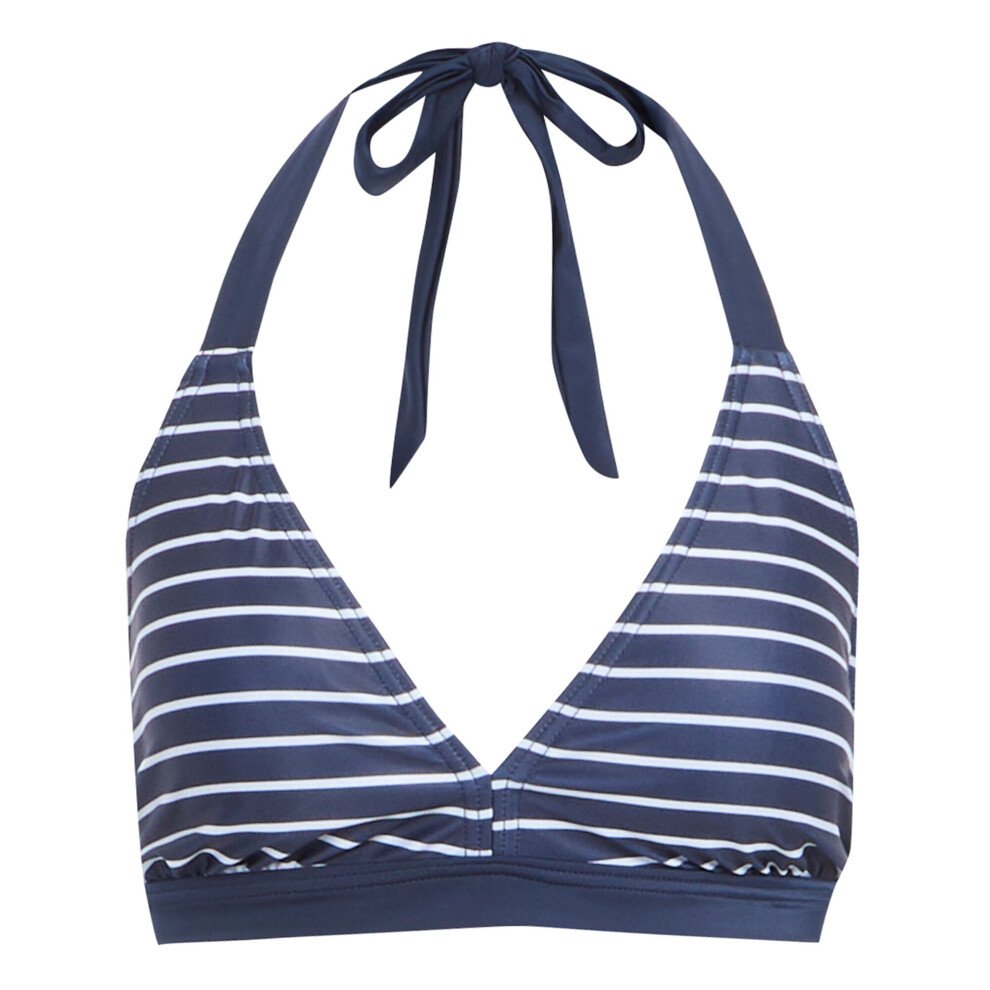 (14 UK, Navy/White) Regatta Womens/Ladies Flavia Stripe Bikini Top