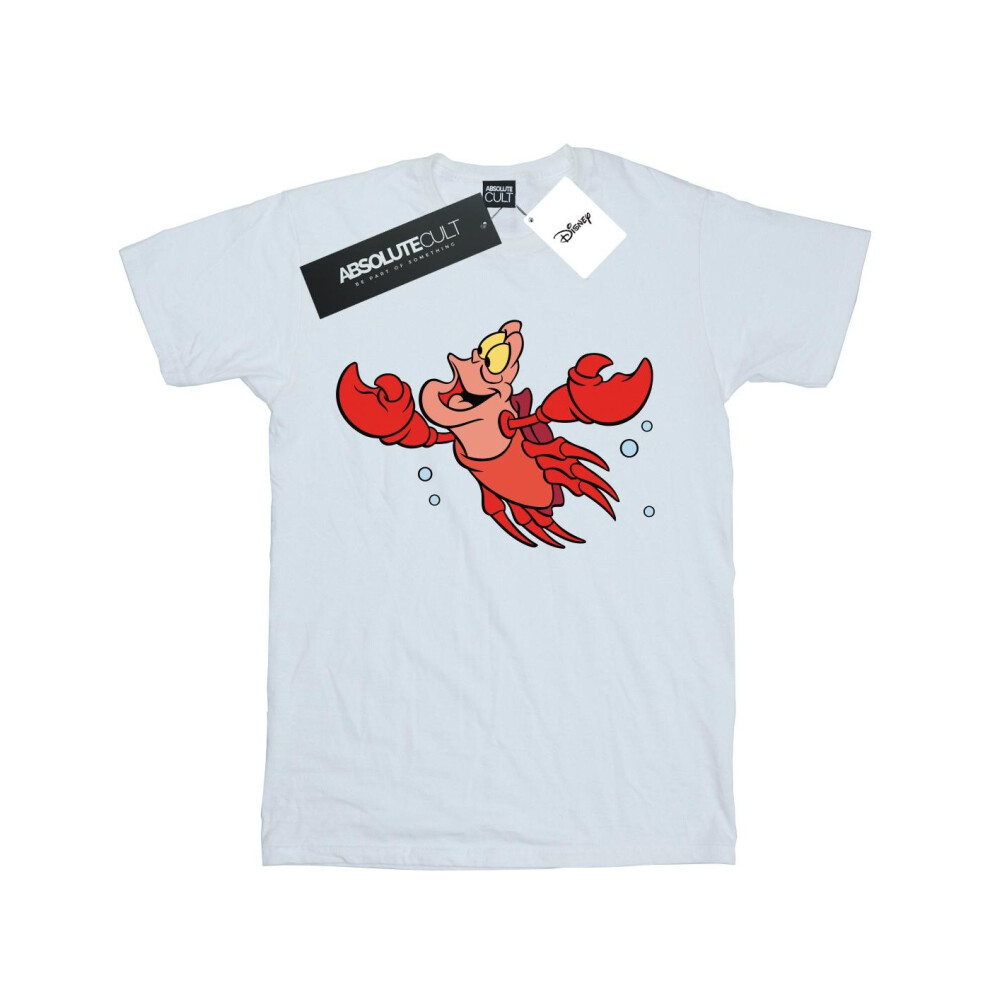 (12-13 Years, White) Disney Girls The Little Mermaid Sebastian Bubbles Cotton T-Shirt