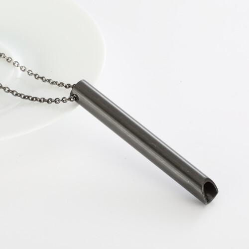 (Gray) 3d Delightful Shift Breathing Necklace In Stainless Steel With Adjustable Length For Everyone