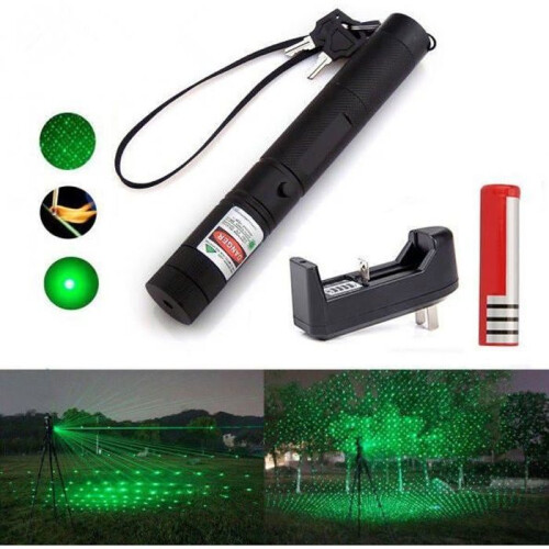 Green Laser 303 5mW Laser Pointer Pen Powerful Laser Pointer Light Pen with 4000mAH 18650 Battery Charger