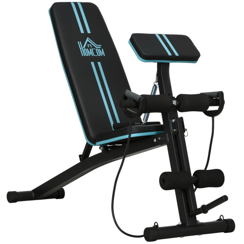 Homcom HOMCOM Foldable Dumbbell Bench Weight Training, 7 Incline Adjustable, Blue