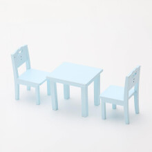 (Blue) Bebetter 3 Pcs Kids Table Chair Simulation Furniture Mini Chair Toy Children Desk Chair Set Furniture Model Chair Model Toy A
