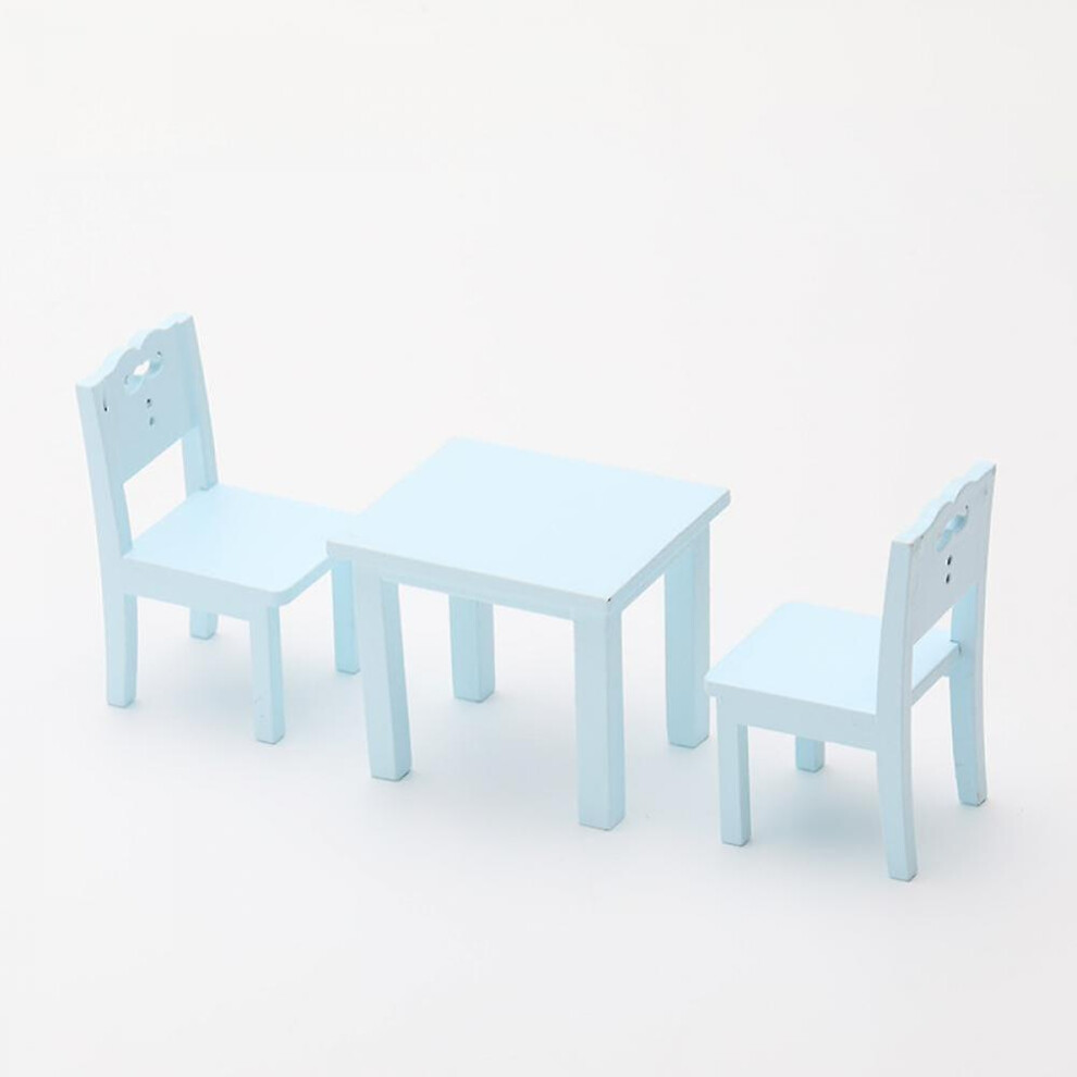 (Blue) Bebetter 3 Pcs Kids Table Chair Simulation Furniture Mini Chair Toy Children Desk Chair Set Furniture Model Chair Model Toy A