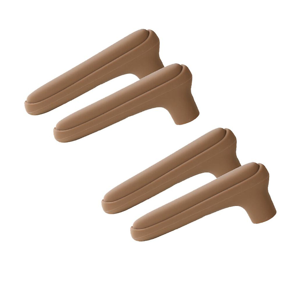 (Brown) Door Handle Cover - Silicone Door Handle Protector Door Handle Cover For Reduce Doorknob And Wall Collision, Anti-freezing