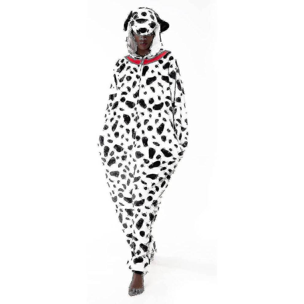 (Dalmatian, 5-6 years) Snug Fit Unisex Adult Onesie Pajamas Animal One Piece Halloween Costume Sleepwear-r
