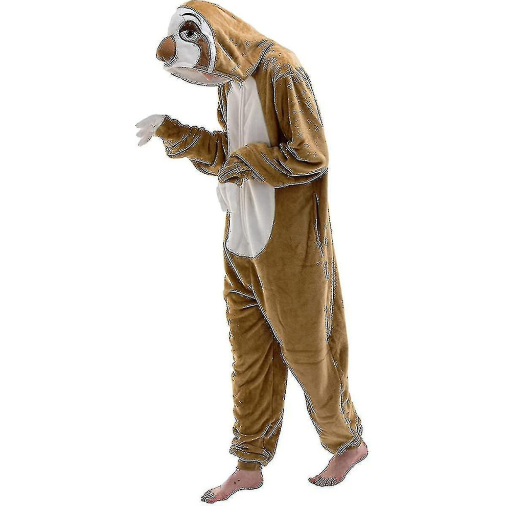 (Lightning sloth, 13-14 years) Snug Fit Unisex Adult Onesie Pajamas Animal One Piece Halloween Costume Sleepwear-r
