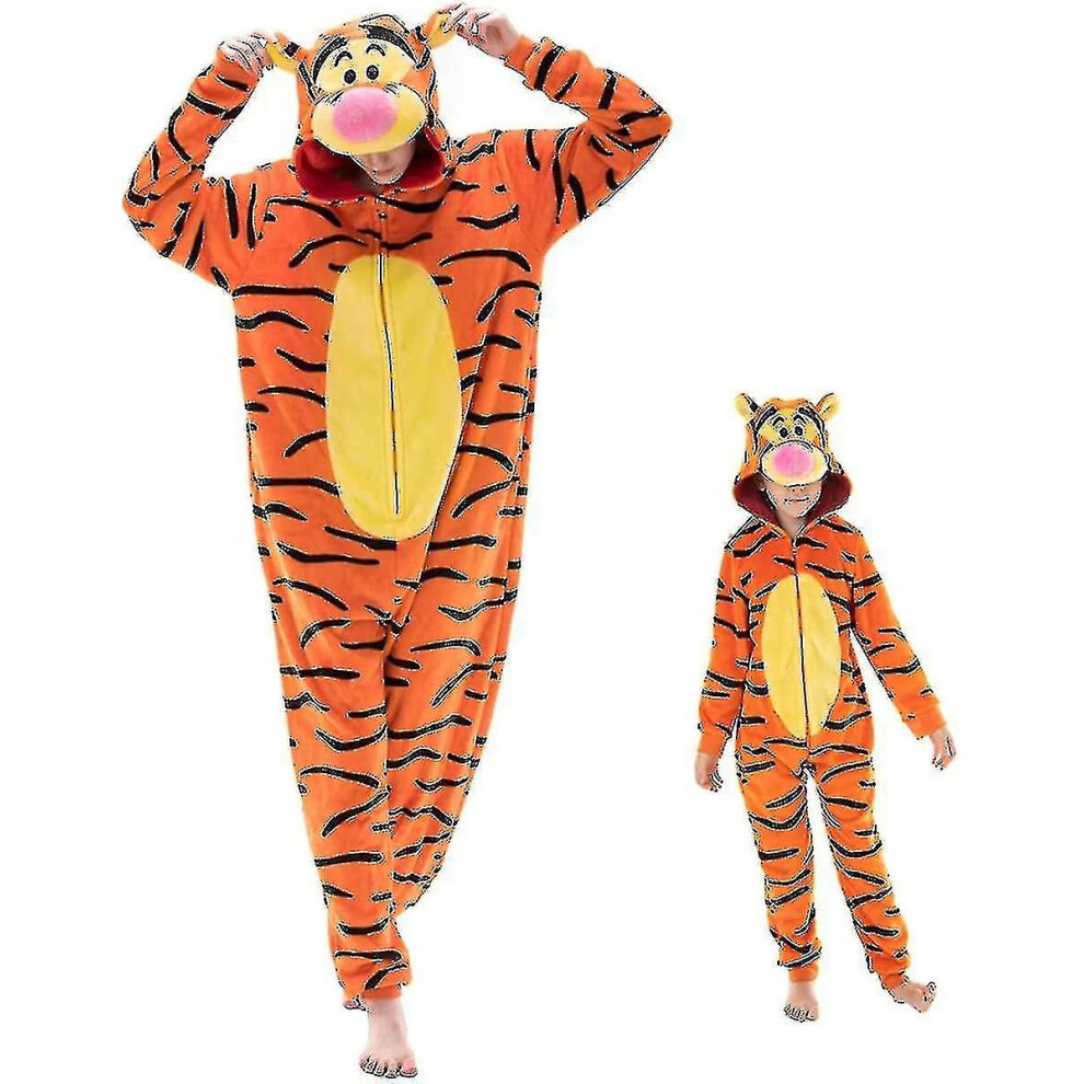 (Tigger, 2-3t) Snug Fit Unisex Adult Onesie Pajamas Animal One Piece Halloween Costume Sleepwear-r