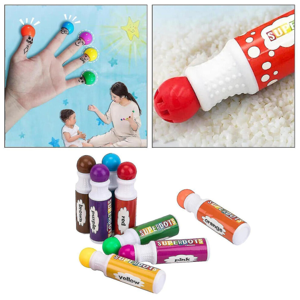 8 Colors Dot Markers Paint Dauber Bingo Dabbers Washable Non-toxic Water-based Dot Markers For Kids