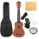 (coffee) Ukulele Combo 21 Ukulele Black Soprano 4 Strings Uke Hawaii Bass Stringed Musical Instrument Set Kitstunerstringstrapbag 1