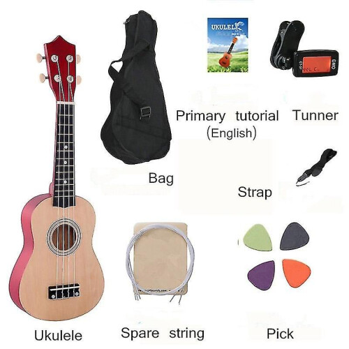 (mocha) Ukulele Combo 21 Ukulele Black Soprano 4 Strings Uke Hawaii Bass Stringed Musical Instrument Set Kitstunerstringstrapbag 1