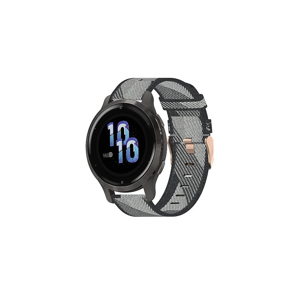 (Grey) For Garmin Venu 2S 18Mm Nylon Woven Watch Band Grey 7305601589569