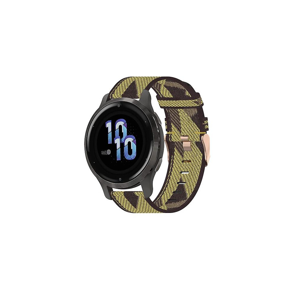 (Yellow) For Garmin Venu 2S 18Mm Nylon Woven Watch Band Yellow 7305601589583