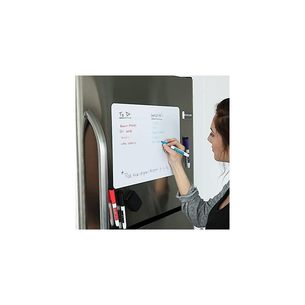 Sunrain 17"x12" Magnetic Whiteboard For Fridge With Stain-resistant Technology,  Refrigerator Magnet Board Planner In Flat Package-1701
