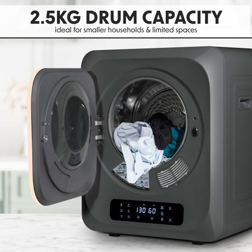 Dellonda Tabletop Tumble Dryer with Digital Controls 2.5kg Capacity - Black 2