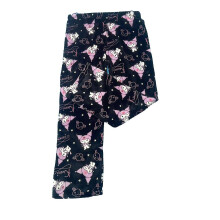 (Kuromi A, 2XL) Hello Kitty Kuromi Cartoon Flannel Pajamas Womens Anime Kawaii Soft Home Pants