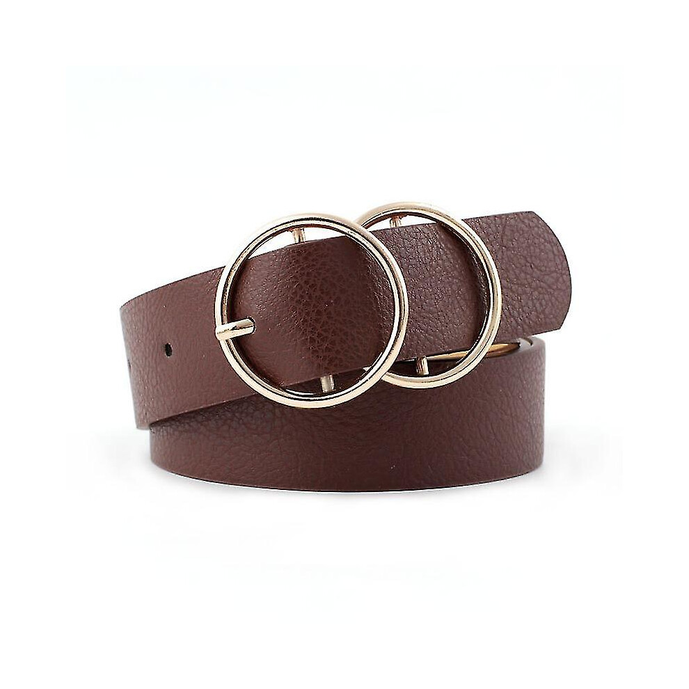 (2 coffee 2 round) Hot Fashion Women Pu Belt 66 Styles Metal Buckle Waistband Designer Student Wild Jeans Dress Long Waist Strap Cinturon Mujer -xx