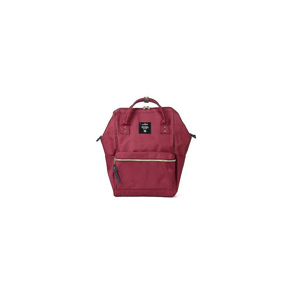 (Burgundy, 14 inches) Anello Brand Women's Backpack Large Capacity Oxford Waterproof Schoolbag Anti-theft Laptop Bag Male