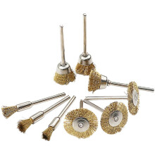 9pcs/set Brass Wire Brush Wheel Die Grinder Rotary Electric Tool Compatible Engraver