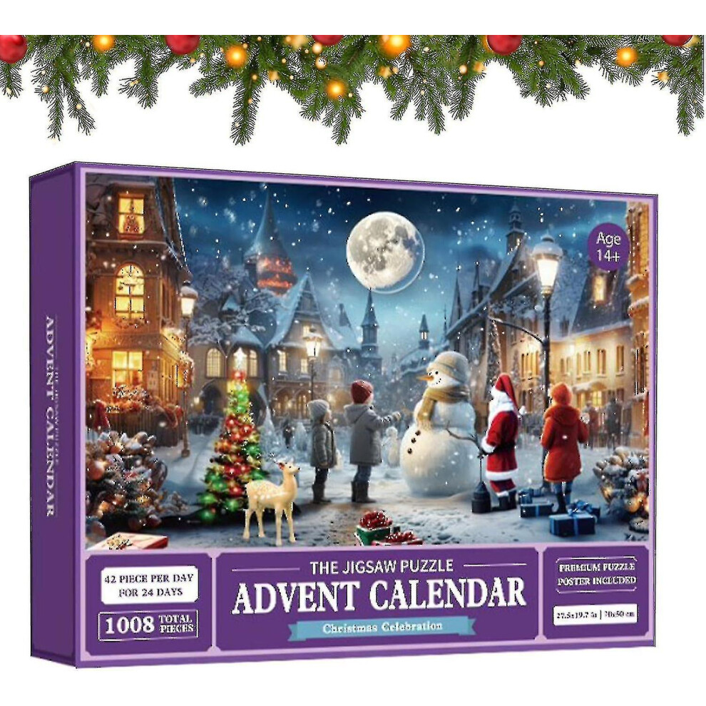 2023 Advent Calendar 1008 Pcs Jigsaw Puzzle Advent Calendar, Puzzle For Adults Kids