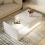 (High-gloss White) Coffee Table with Glass and LED 4