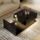 (High-gloss Black) Coffee Table with Glass and LED 4